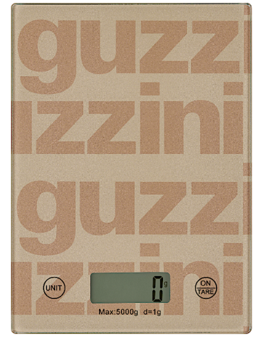 Guzzini Bilancia Digitale Label Argilla 5kg in Vetro Temperato - Shopincasa.it