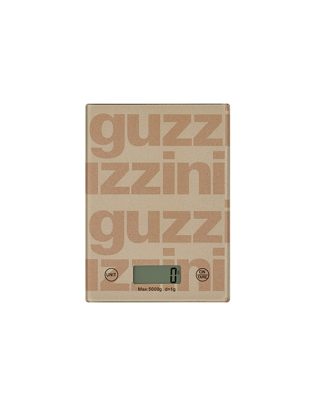 Guzzini Bilancia Digitale Label Argilla 5kg in Vetro Temperato - Shopincasa.it