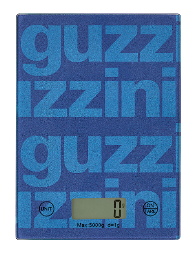 Guzzini Bilancia Digitale Label Blu in Vetro Temperato 5kg - Shopincasa.it