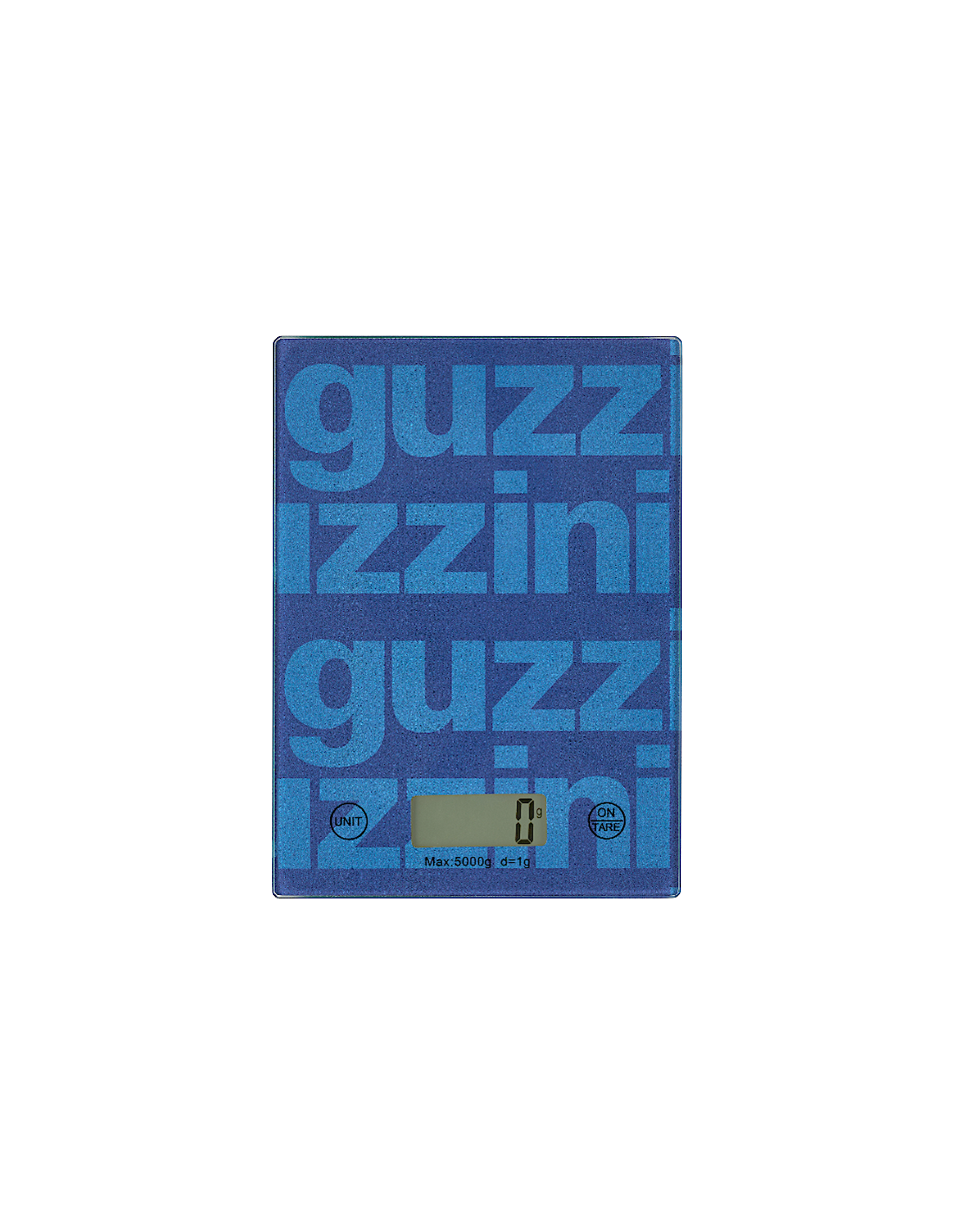 Guzzini Bilancia Digitale Label Blu in Vetro Temperato 5kg - Shopincasa.it