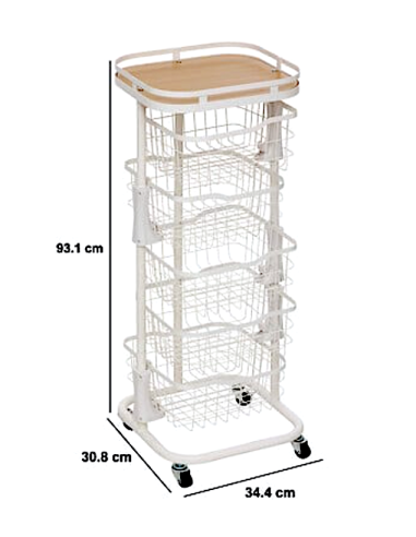 CARRELLO 190191 BALM 5 CESTELLI 35X31X93CM METALLO/MDF