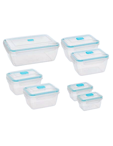 SET 7 CONTENITORI 209243 PLASTICA TRASPARENTE