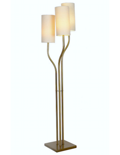 LAMPADA DA TERRA LA221030 FERRO/LINO 40X40X173CM DORATO