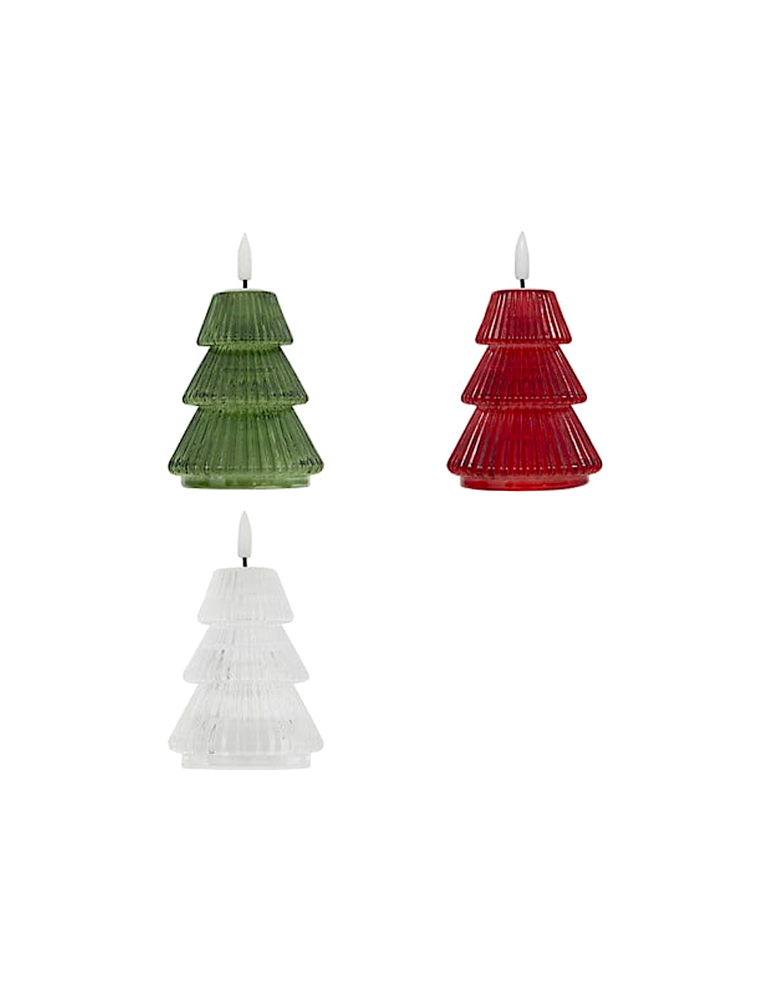 CANDELA LED ALBERO VETRO 8X13CM ASSORTITO