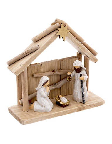 PRESEPE 20X19CM LEGNO/RESINA 3 FIGURE