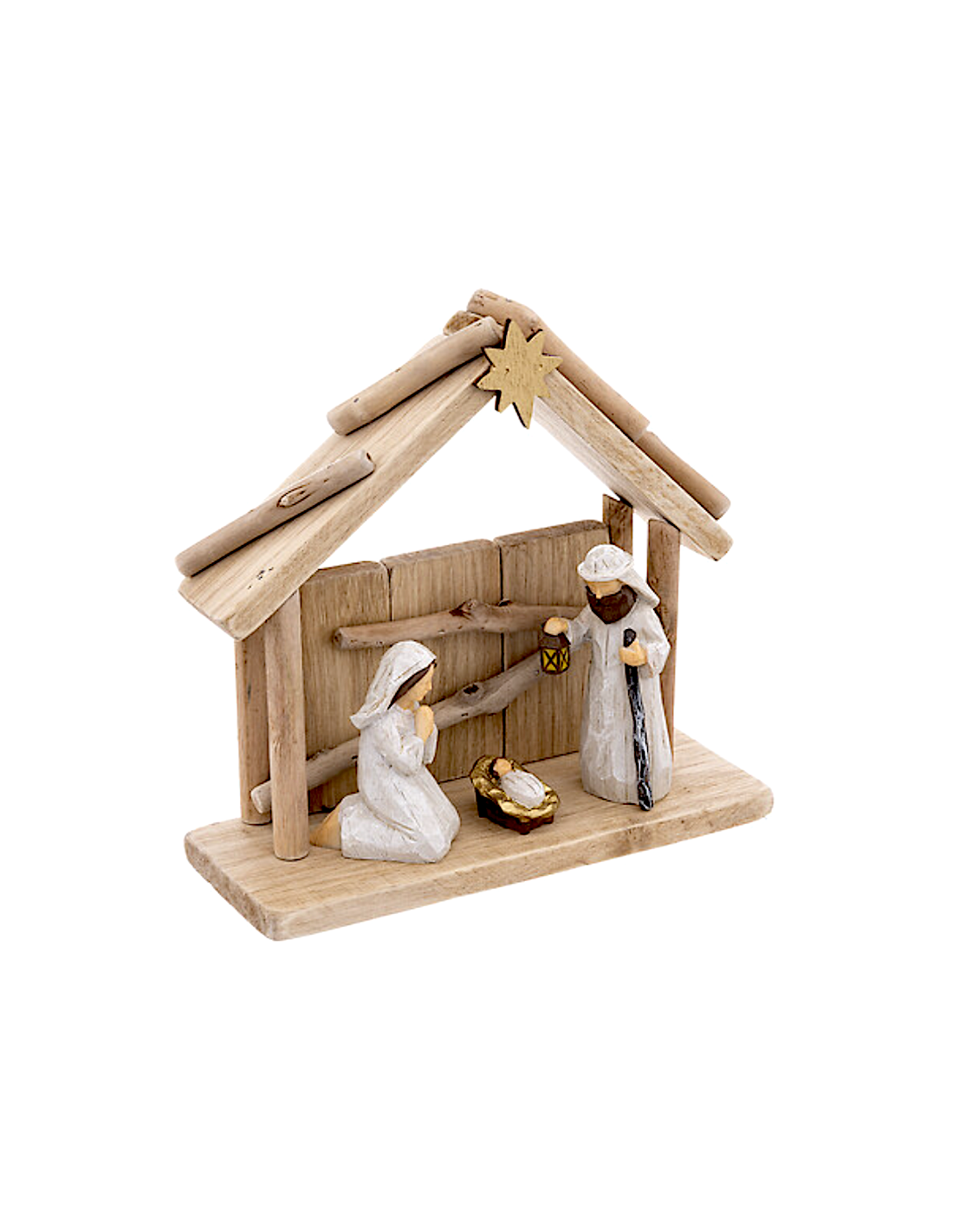PRESEPE 20X19CM LEGNO/RESINA 3 FIGURE