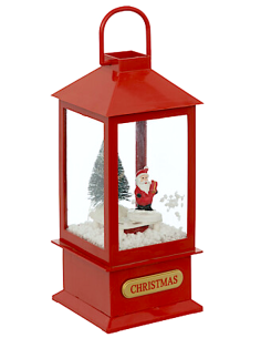 DECORAZIONE LANTERNA ROSSA H20CM CON 4 LED