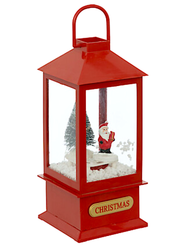 DECORAZIONE LANTERNA ROSSA H20CM CON 4 LED