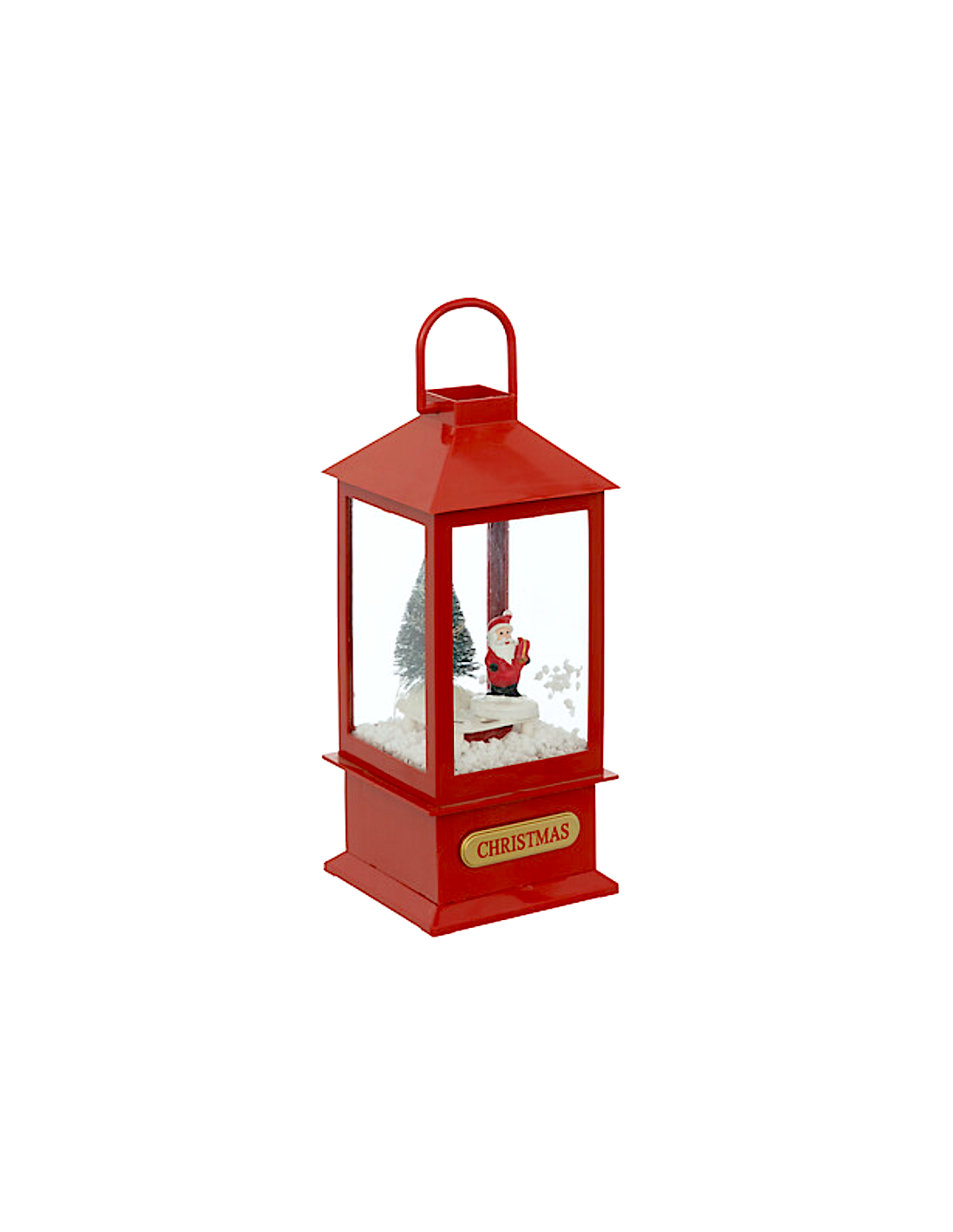 DECORAZIONE LANTERNA ROSSA H20CM CON 4 LED