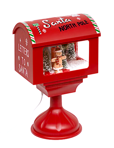 DECORAZIONE CASSETTA POSTALE LUMINOSA 4 LED H41CM ROSSA