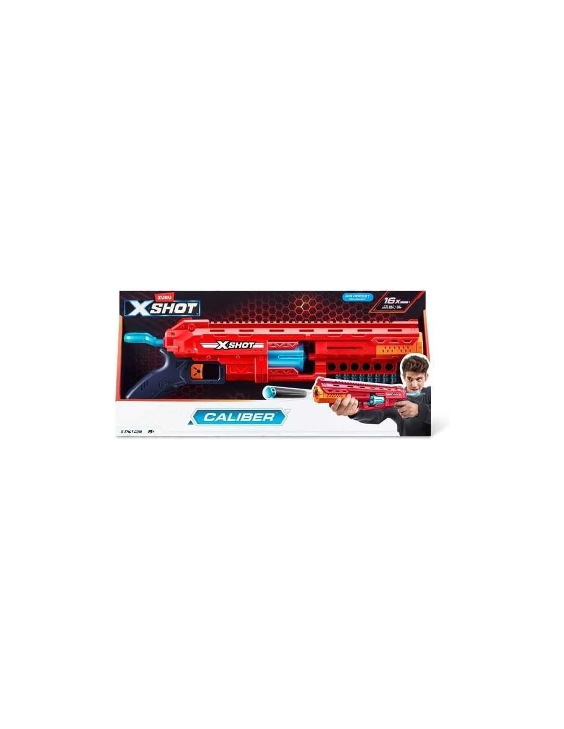 GIOCHI BOY: vendita online X-SHOT ZUR36675 FUCILE CALIBER SPARADARDI, PORTATA 27M, 16 DARDI INCLUSI in offerta