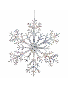 FIOCCO DI NEVE PLASTICA IRIDESCENTE TRASPARENTE 26CM