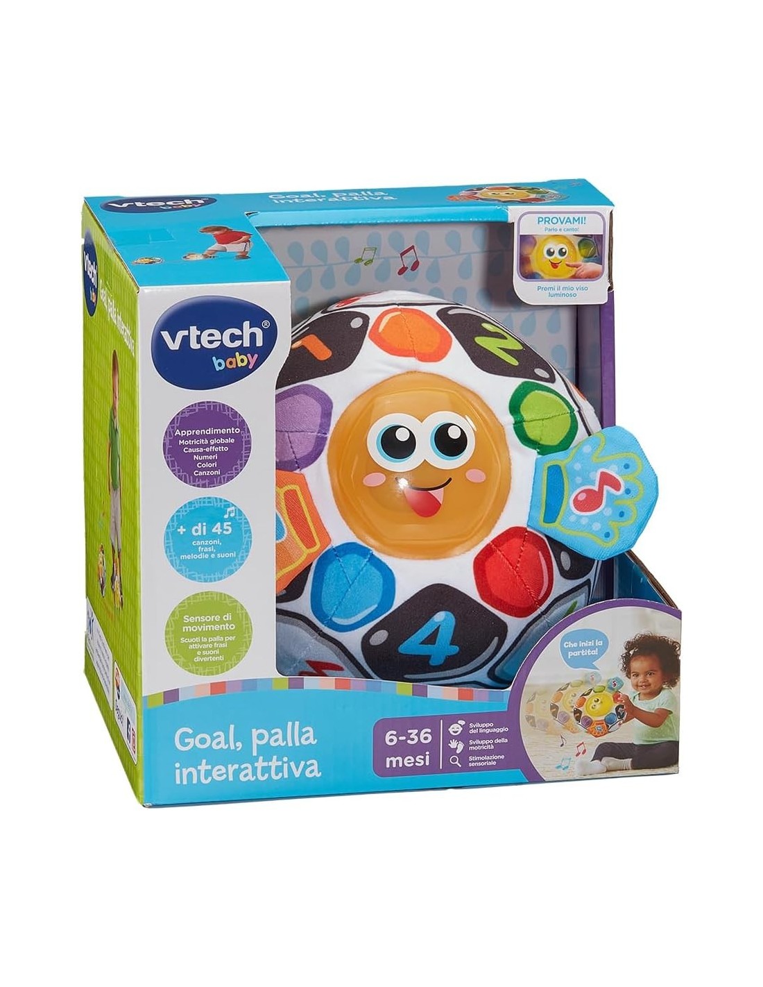 INFANZIA: vendita online BABY GOAL PALLA INTERATTIVA, GIOCO EDUCATIVO, SENSORI DI MOVIMENTO, CANZONI E SUONI, LAVABILE in off...
