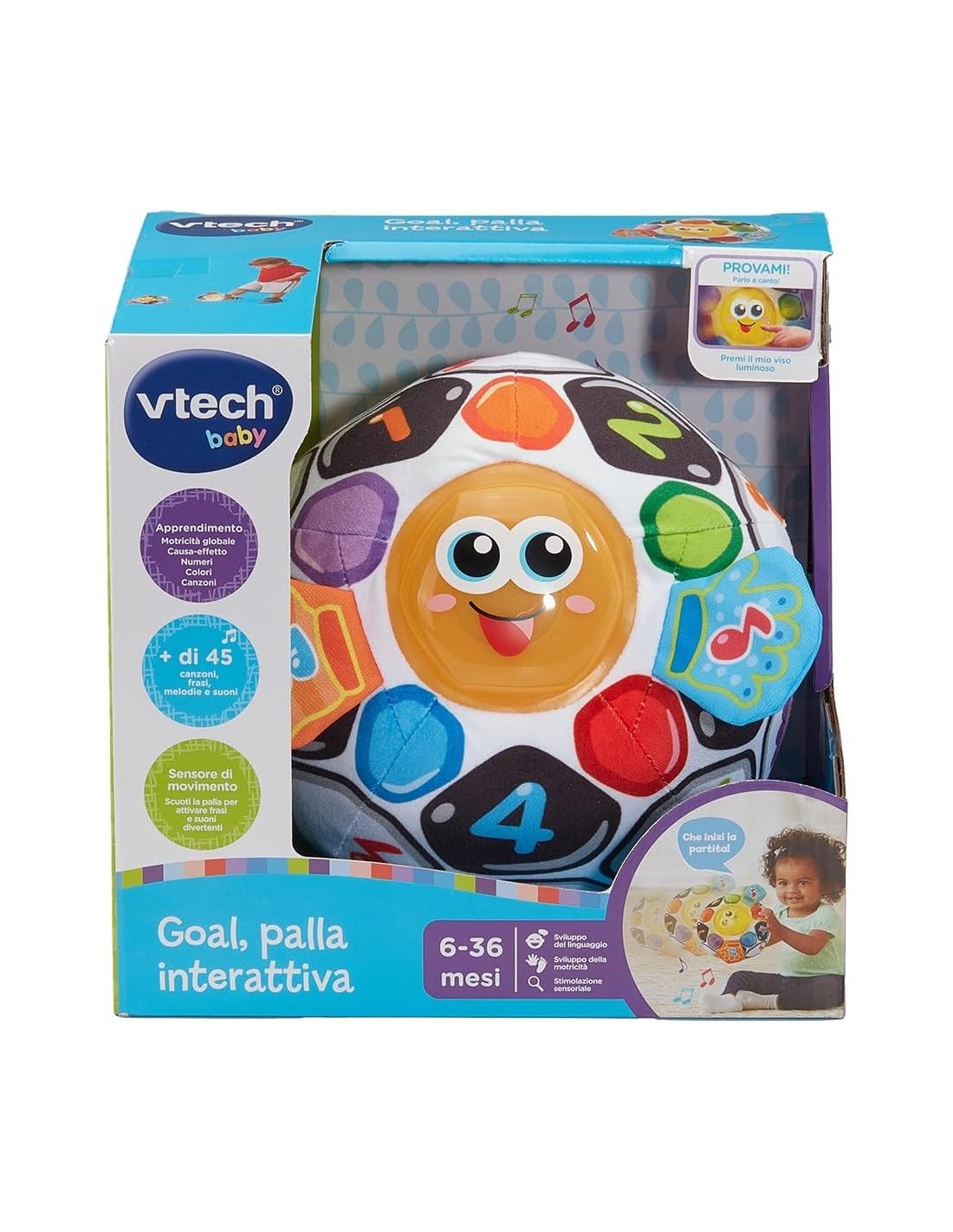 INFANZIA: vendita online BABY GOAL PALLA INTERATTIVA, GIOCO EDUCATIVO, SENSORI DI MOVIMENTO, CANZONI E SUONI, LAVABILE in off...