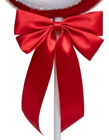 SFERE E PENDAGLI: vendita online Decorazione pendente ciuccio di Natale rosso e bianco 52cm con fiocco in raso - La magia di ...