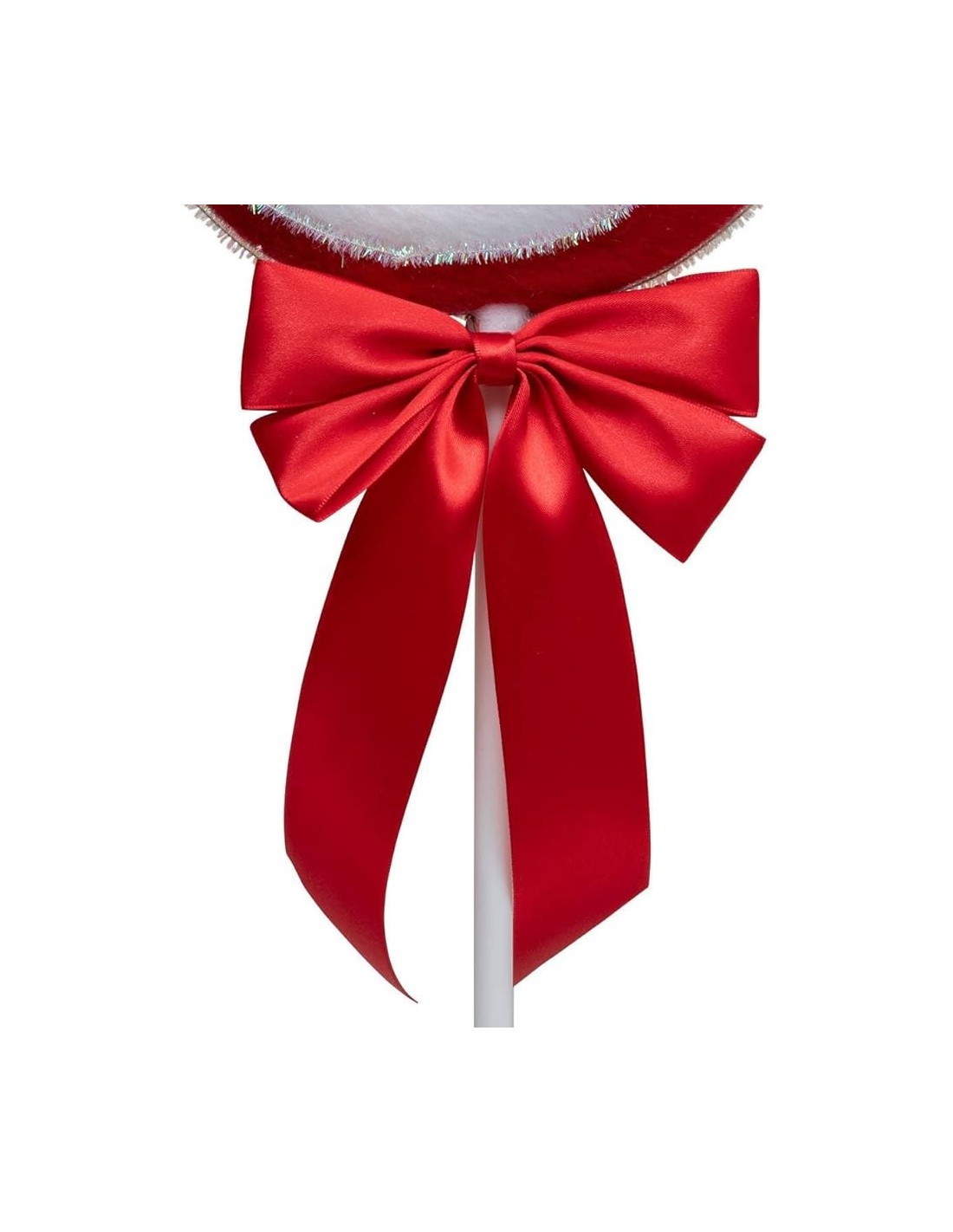 SFERE E PENDAGLI: vendita online Decorazione pendente ciuccio di Natale rosso e bianco 52cm con fiocco in raso - La magia di ...
