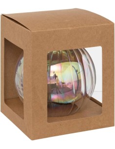 SFERE E PENDAGLI: vendita online Decorazione sfera di Natale 14cm in vetro trasparente a righe - La magia di Natale a casa tu... 2