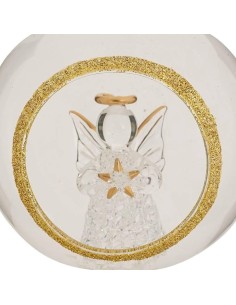 SFERE E PENDAGLI: vendita online Decorazione sfera di Natale 10cm in vetro trasparente con angelo dorato - La magia di Natale... 2
