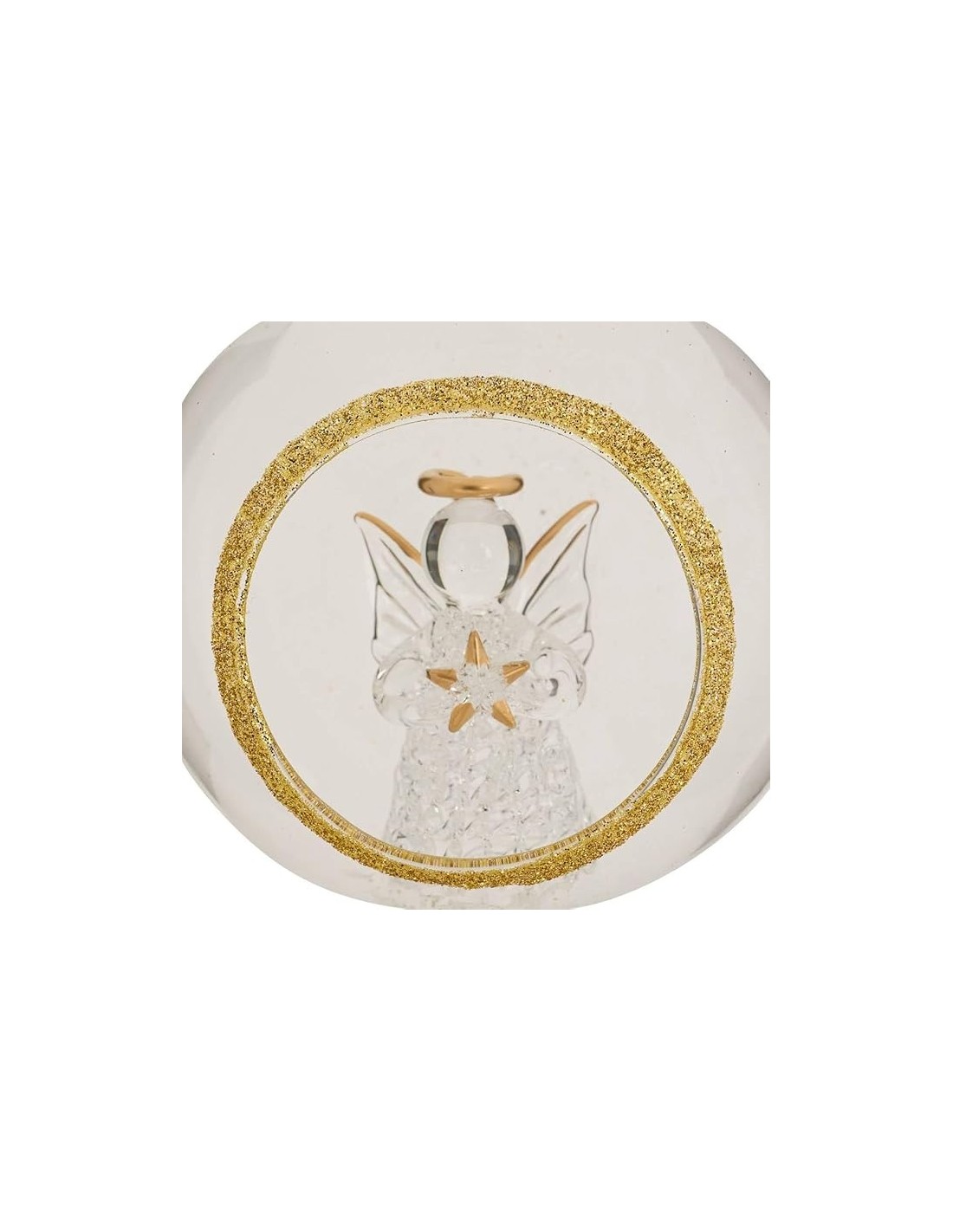 SFERE E PENDAGLI: vendita online Decorazione sfera di Natale 10cm in vetro trasparente con angelo dorato - La magia di Natale...
