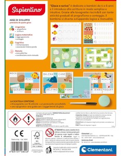 PRESCOLARI: vendita online SAPIENTINO GIOCO E SCRIVO, GIOCO EDUCATIVO, PER BAMBINI, APPRENDIMENTO, SCRITTURA in offerta 2