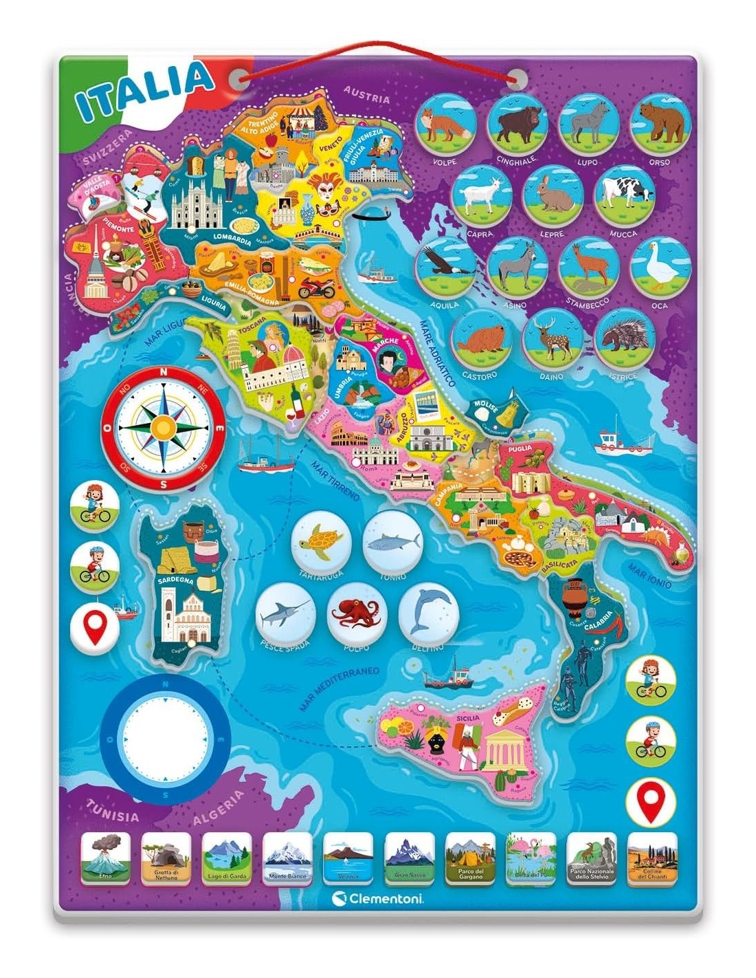 PRESCOLARI: vendita online CLEMENTONI SAPIENTINO ITALIA PUZZLE MAGNETICO, GIOCO EDUCATIVO, PER BAMBINI in offerta