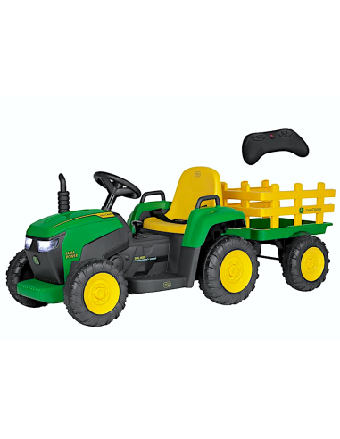 BICI - PRIMI PASSI - AUTO: vendita online PEG PEREGO JOHN DEERE RC TRACTOR, TRATTORE ELETTRICO CAVALCABILE, TELECOMANDATO, 12...