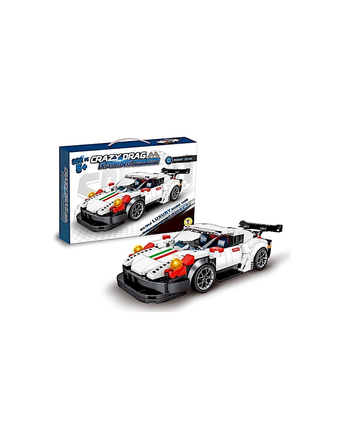 PRESCOLARI: vendita online COSTRUZIONI RACING CAR 322PZ CLICK CLACK, MACCHINA DA COSTRUIRE in offerta