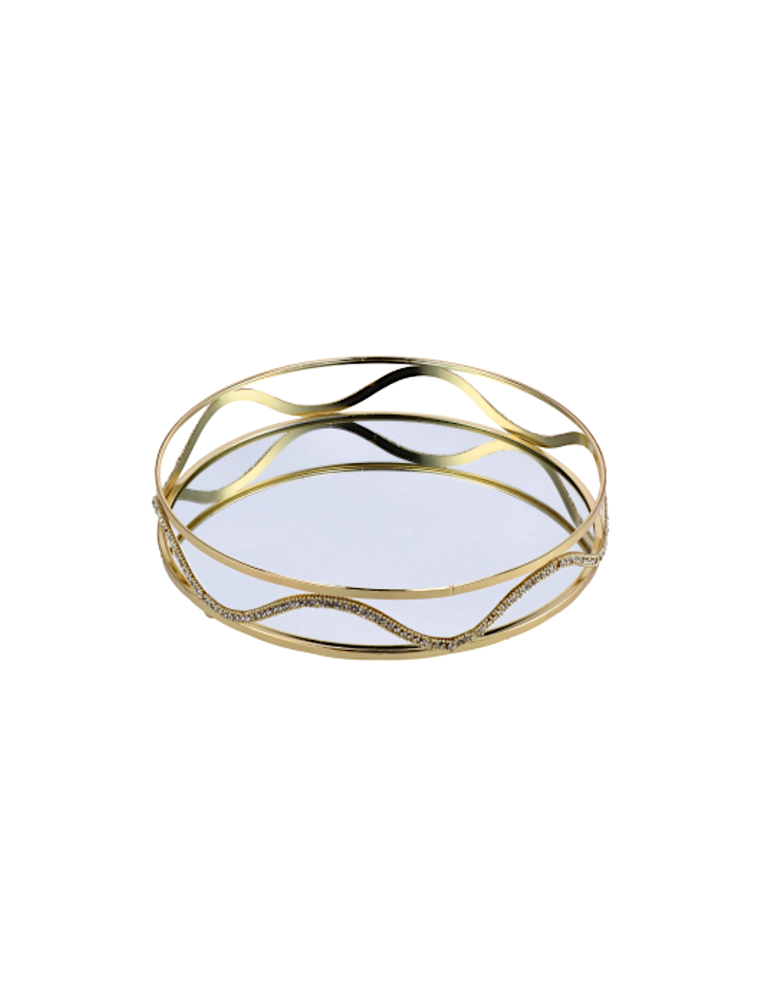 VASSOIO 104384 FERRO/VETRO 25X6CM