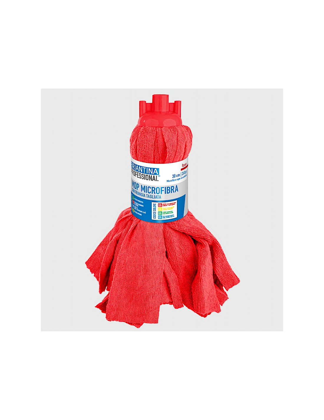MOP MICROFIBRA ROSSO 260GR FRANGIA TAGLIATA