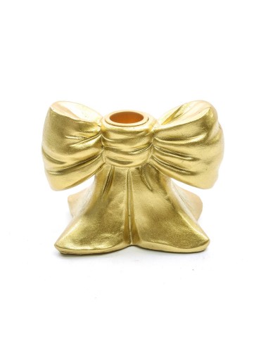 PORTACANDELA FIOCCO ORO 12,5X8X9CM POLIRESINA
