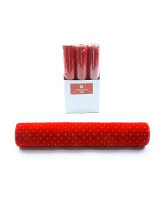 ROTOLO ROSSO IN TESSUTO 270X28CM BRILLANTINI