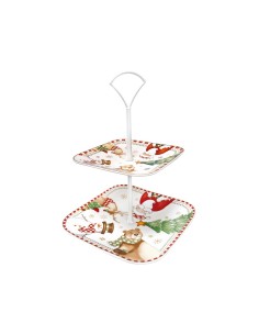 Brandani Alzata Racconti Porcellana con Asta in Metallo – Natale | shopincasa.it