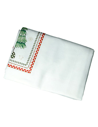 Brandani “Racconti” Tovaglia Natalizia Bianca con Cornice 140×240 cm - Shopincasa.it