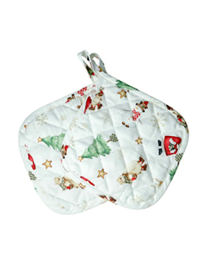 Brandani “Racconti” Set 2 Presine Natalizie Bianche - Shopincasa.it