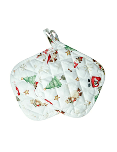 Brandani “Racconti” Set 2 Presine Natalizie Bianche - Shopincasa.it
