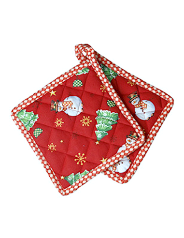 Brandani “Racconti” Set 2 Presine Natalizie Rosse Frosty - Shopincasa.it