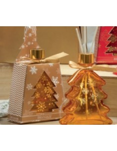 DIFFUSORE FRAGRANZA BIANCO NATALE COL ASS VETRO C/BASTONCINI LEGNO BRA