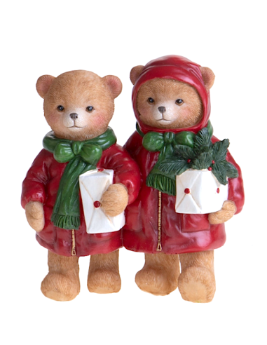 orsetti natalizi con pacchi dono in resina Brandani | shopincasa.it