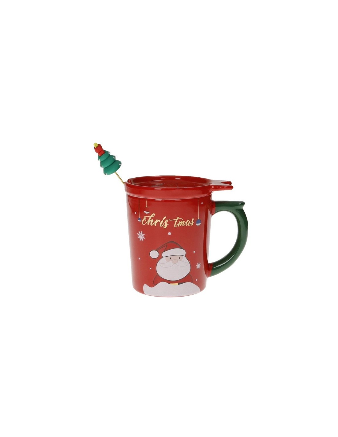 Brandani Tazza Mug Rossa con Tappo e Cucchiaino Oro 11x9 cm | shopincasa.it