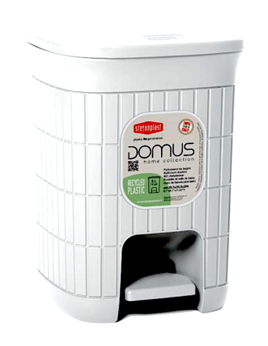 DOMUS PATTUMIERA BAGNO BIANCO 6LT CON PEDALE