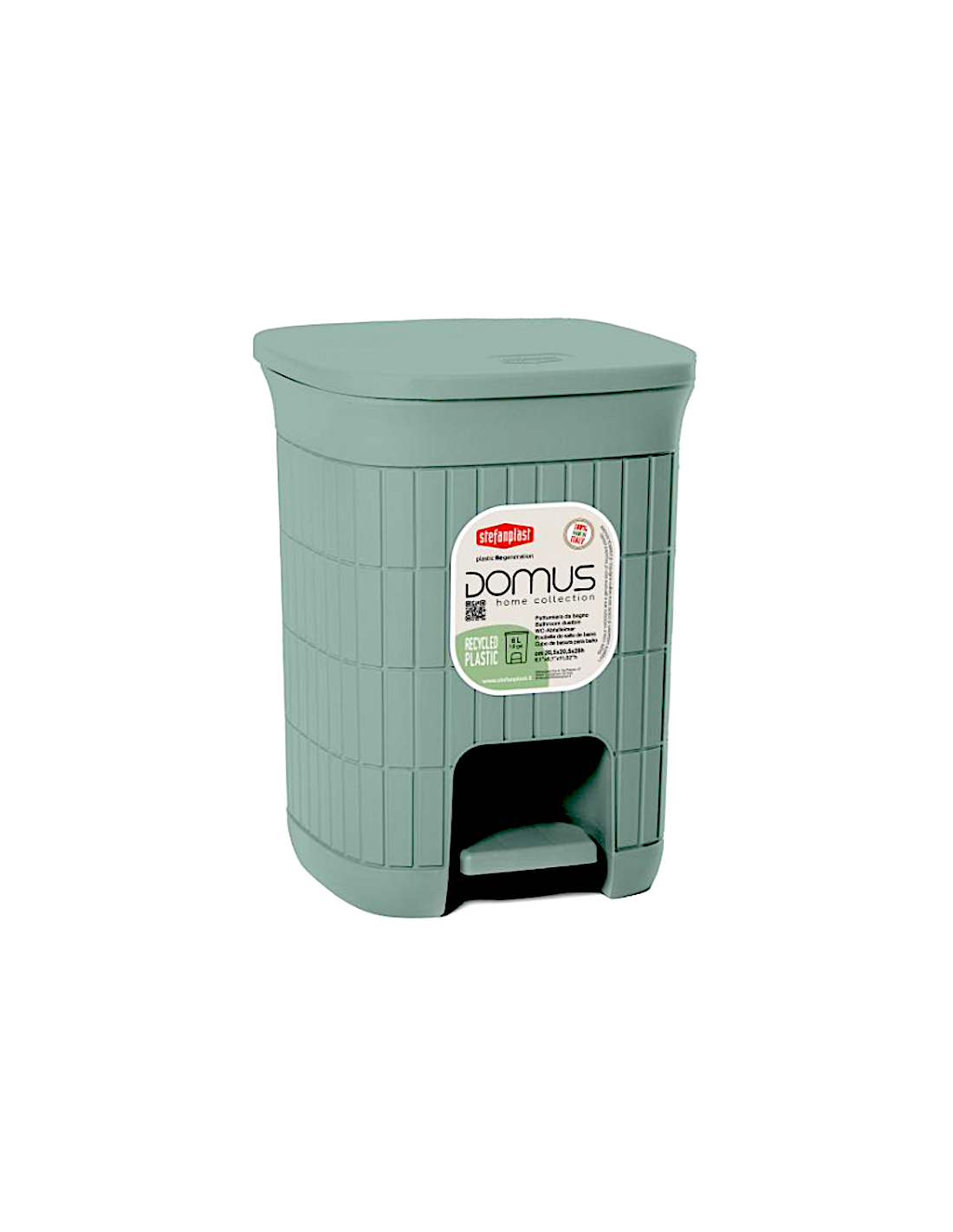 DOMUS PATTUMIERA BAGNO VERDE 6LT CON PEDALE