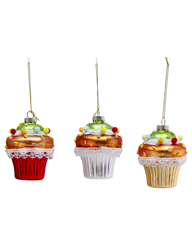 PENDENTE CUPCAKE 115004 VETRO 7X10CM ASSORTITO