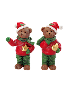 DECORAZIONE ORSO 107153 RESINA ASSORTITO 12X8X21CM