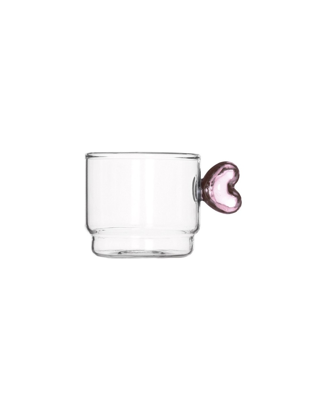 set 4 tazzine caffè in vetro Brandani con manico a cuore | shopincasa.it