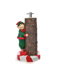BASE ALBERO RESINA CON ELFO E SUPPORTO METALLO 37X28X60CM