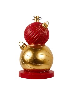 BASE ALBERO SFERE ROSSO/ORO POLIRESINA 32X31,5X57CM