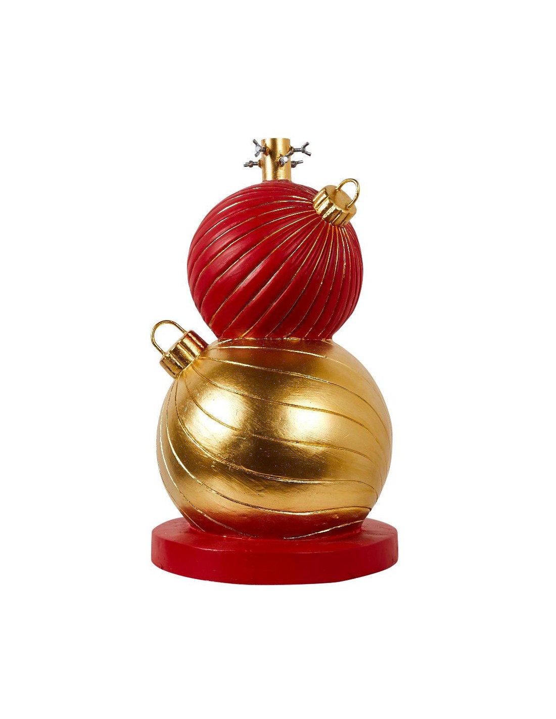 BASE ALBERO SFERE ROSSO/ORO POLIRESINA 32X31,5X57CM