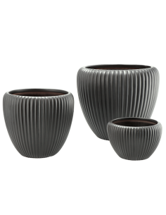 VASO 115968 3 MIS LEYS ANTRACITE 30X26CM CERAMICA