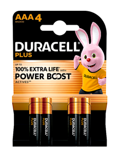 DURACELL PLUS BLISTER 4 PILE AAA POWERBOOST