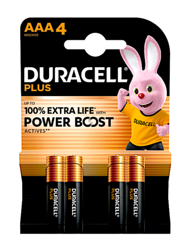DURACELL PLUS BLISTER 4 PILE AAA POWERBOOST